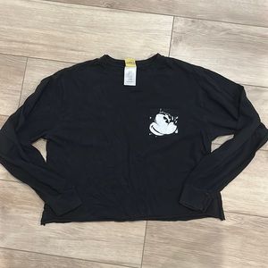 Mickey Mouse Long Sleeve Crop Top